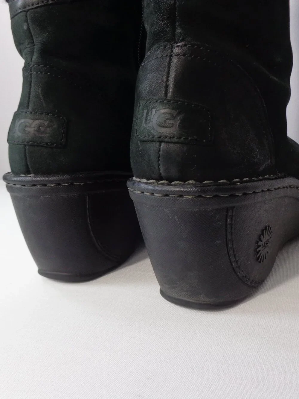 UGG Australia Skylair Black Wedge Knit Cuff Lace-up on Back Boots Women's Size 7